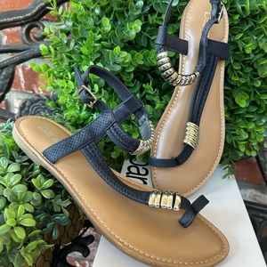 Bar lll Vellap Gladiator Sandals; Navy Snakeskin Faux Lthr/Silver Accents; Sz 10